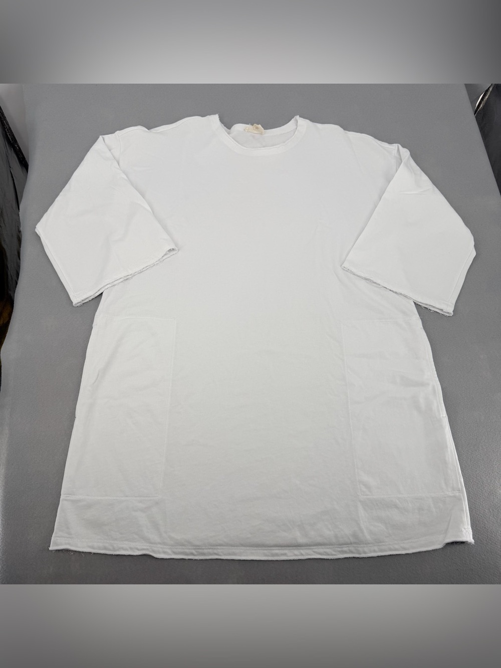 Eileen Fisher White 100% Organic Cotton Tunic Mini Dress Small